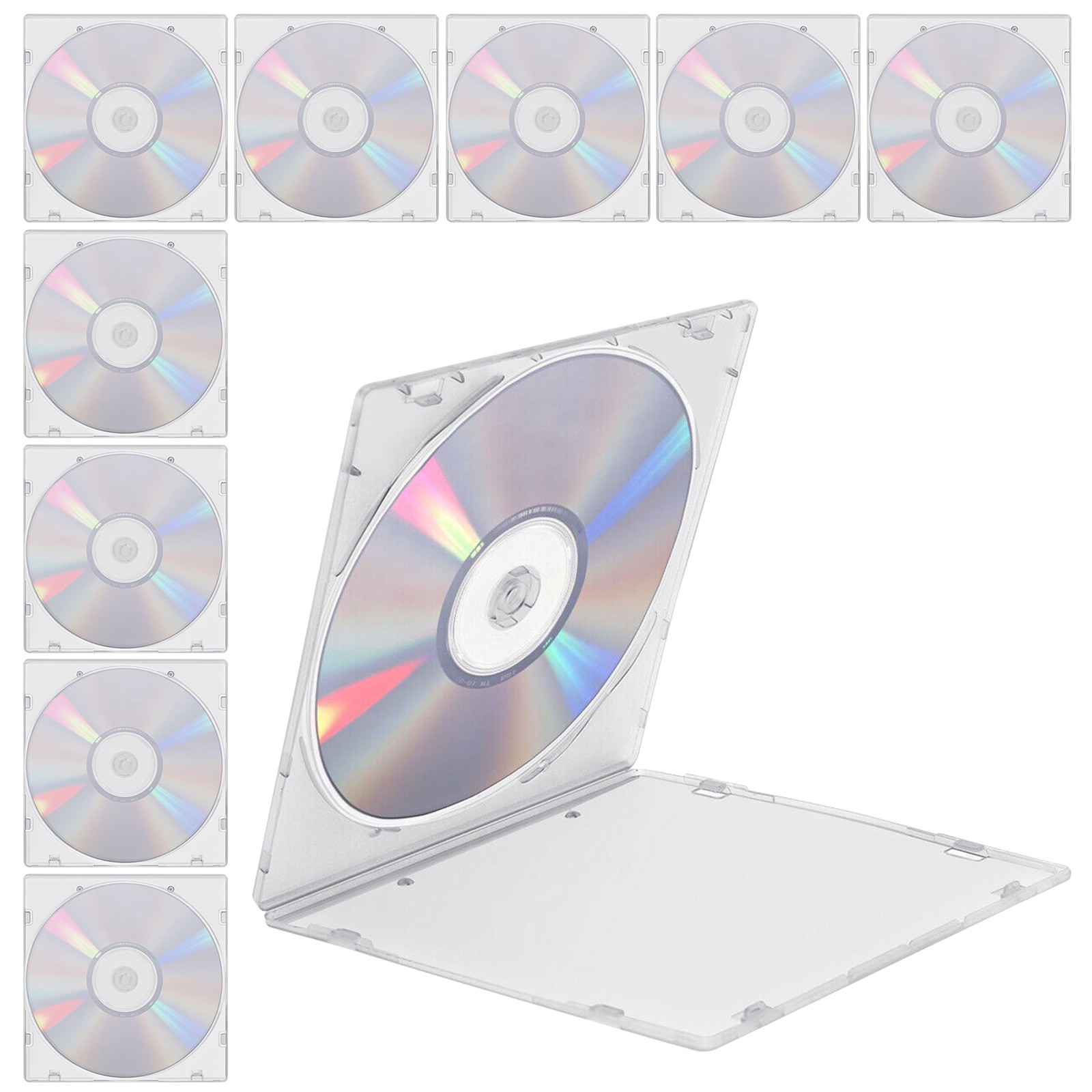 10-100 Pack Clear Single CD DVD Case PP Poly Plastic Cases Holder Storage Box