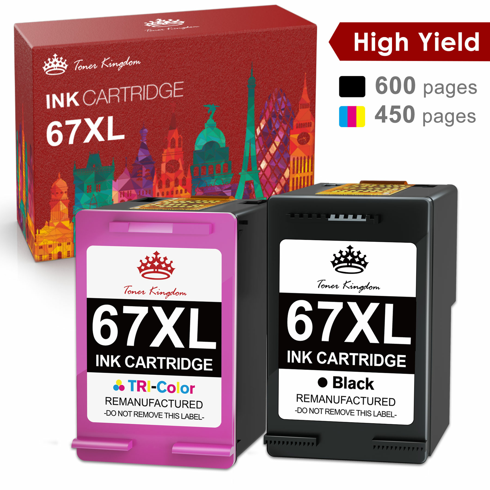 67XL Ink Cartridges for HP 67XXL ENVY 6052 6055 6058 6075 Pro 6452 6455 6458 lot