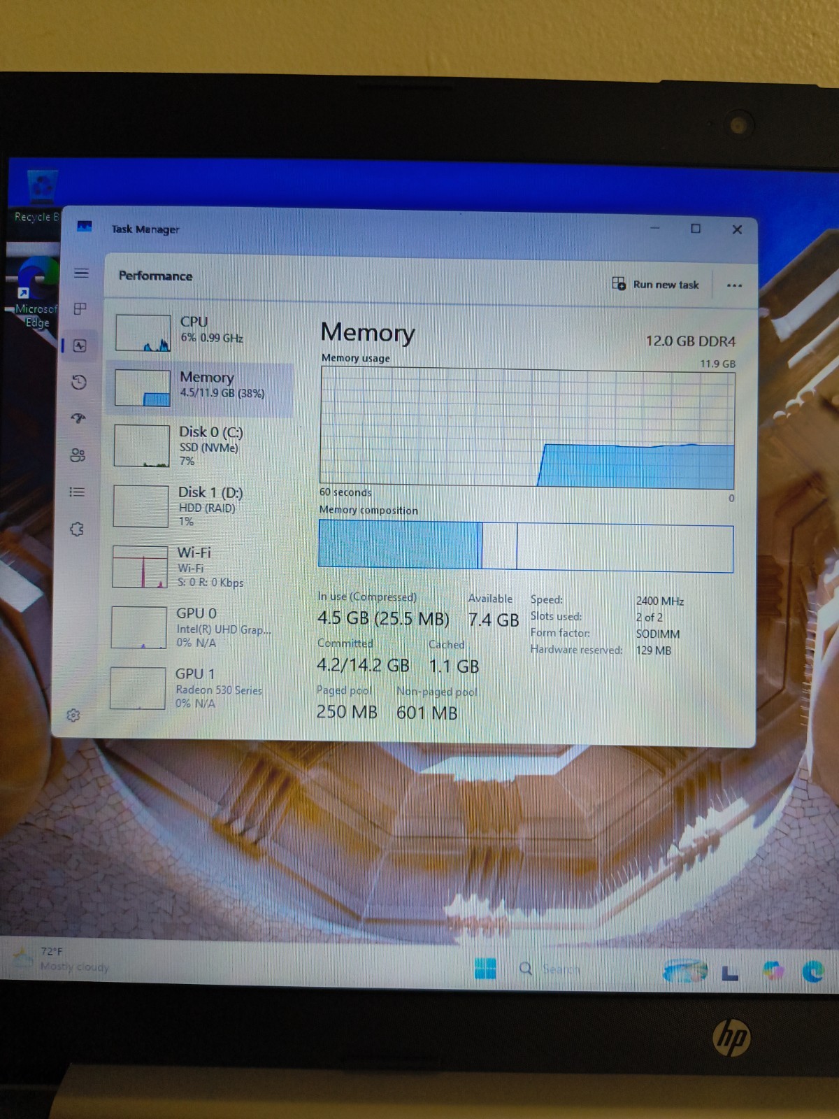 HP 17-by0053cl T/S Core i5-8250u@1.6GHz 12GB 250GB NVMe SSD+1TB HDD Win11Hm BKLT