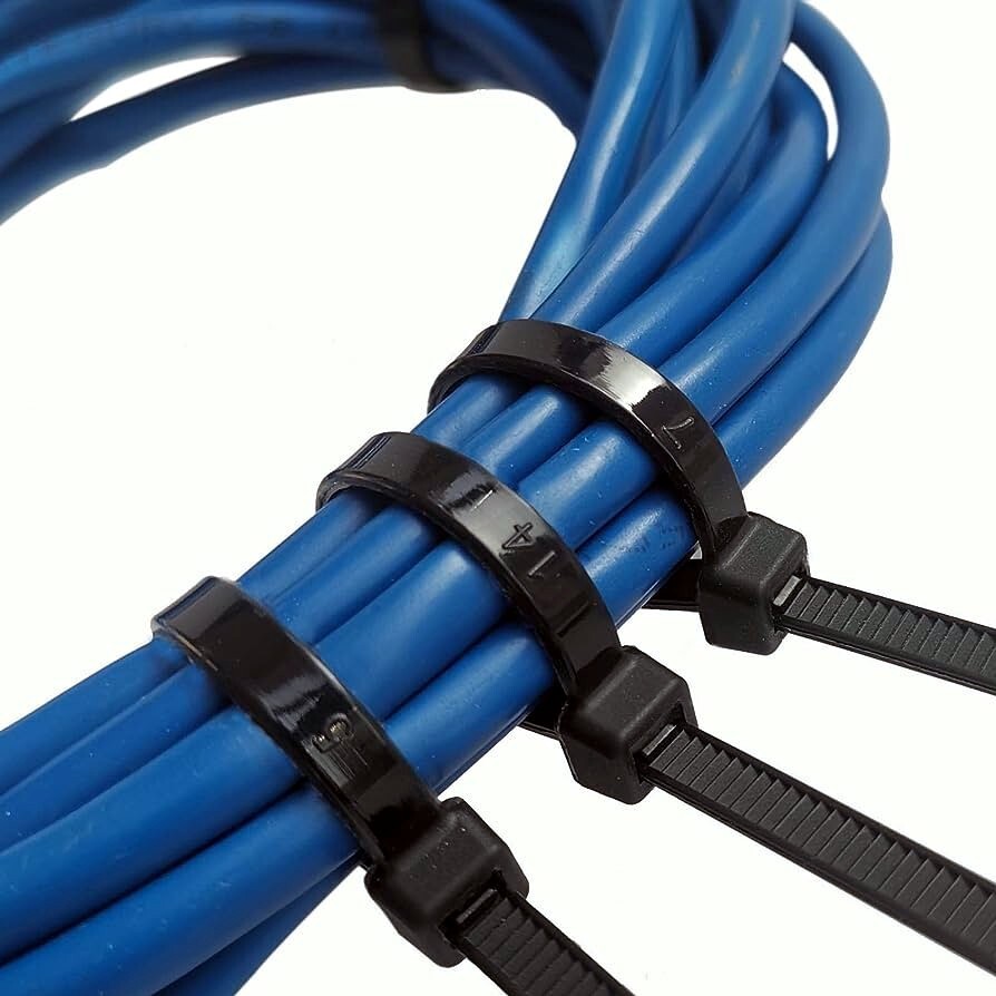 100~12″ BLACK CABLE ZIP TIES Heavy Duty UV Resistant UL 6/6 Nylon