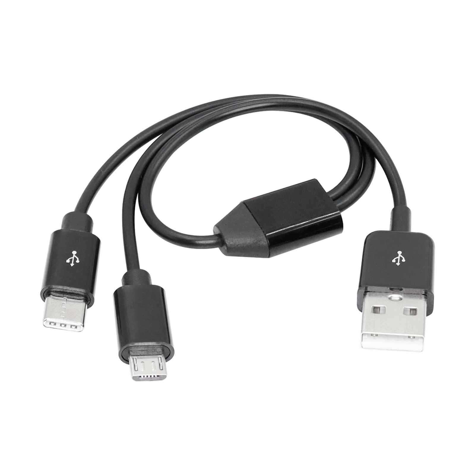 RIIEYOCA 1Ft Multi Charging Cable, 2 in 1 USB 2.0 A to Type C and Black