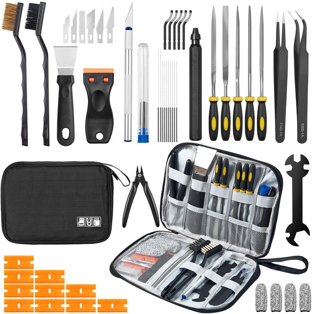 50Pcs 3D Printer Tool Kit & Accessories for All FDM/SLA Printers, Black