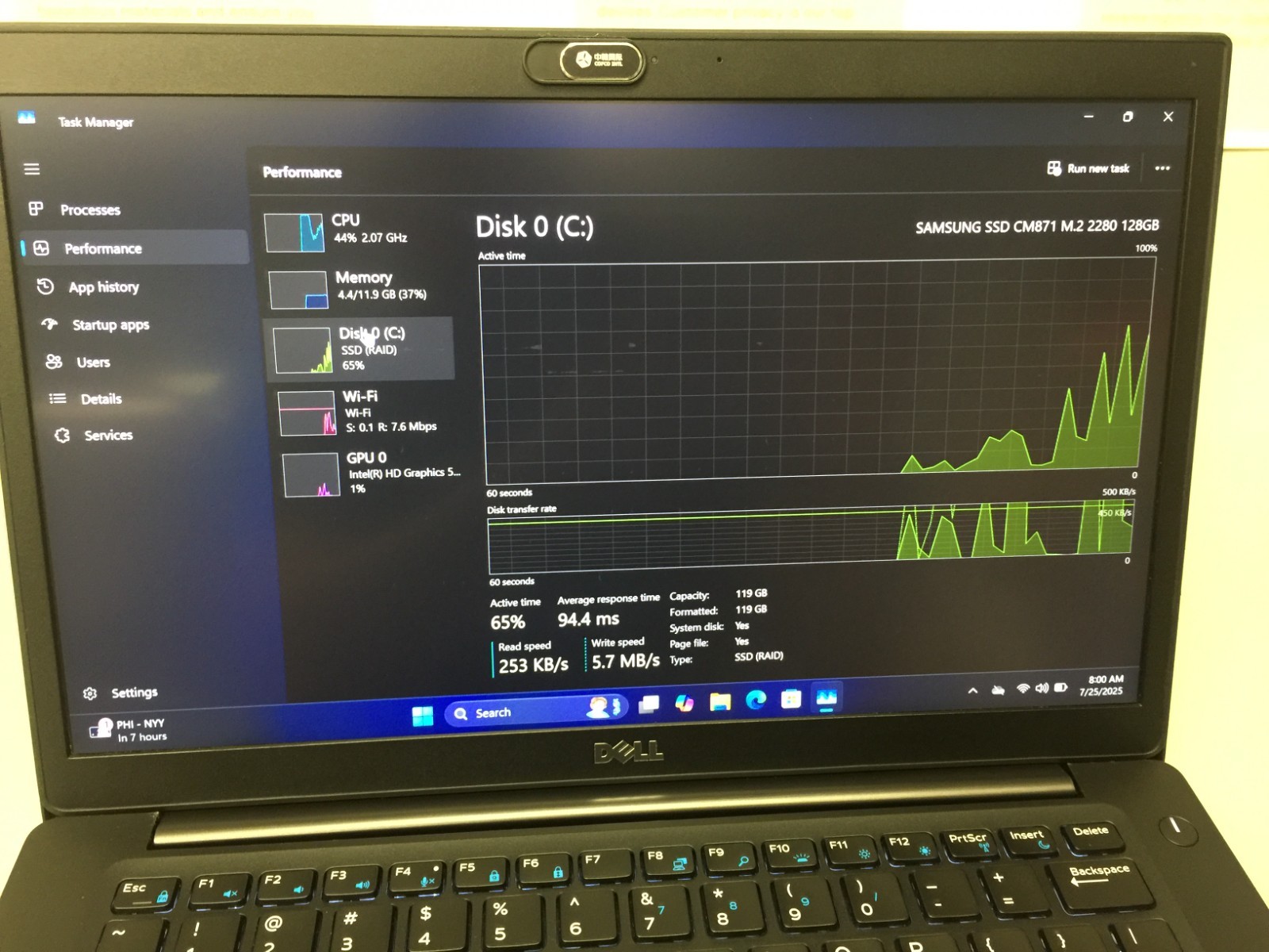 Dell Latitude 7480 14″ 128 GB SSD Core i7 6th Gen 2.60 GHz, 12 GB RAM WIN 11 PRO