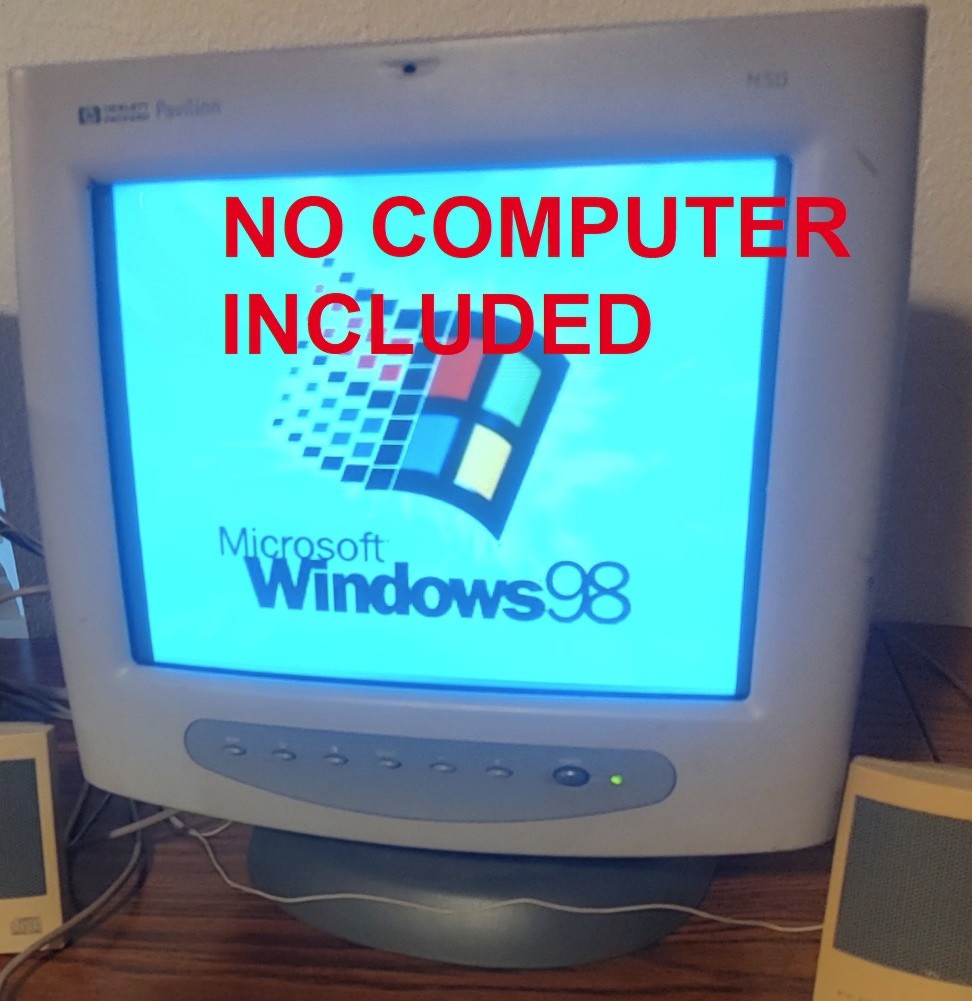 HP Pavilion M50 Hewlett Packard Model D5258A 15″ CRT Monitor 1998 Beige ONLY