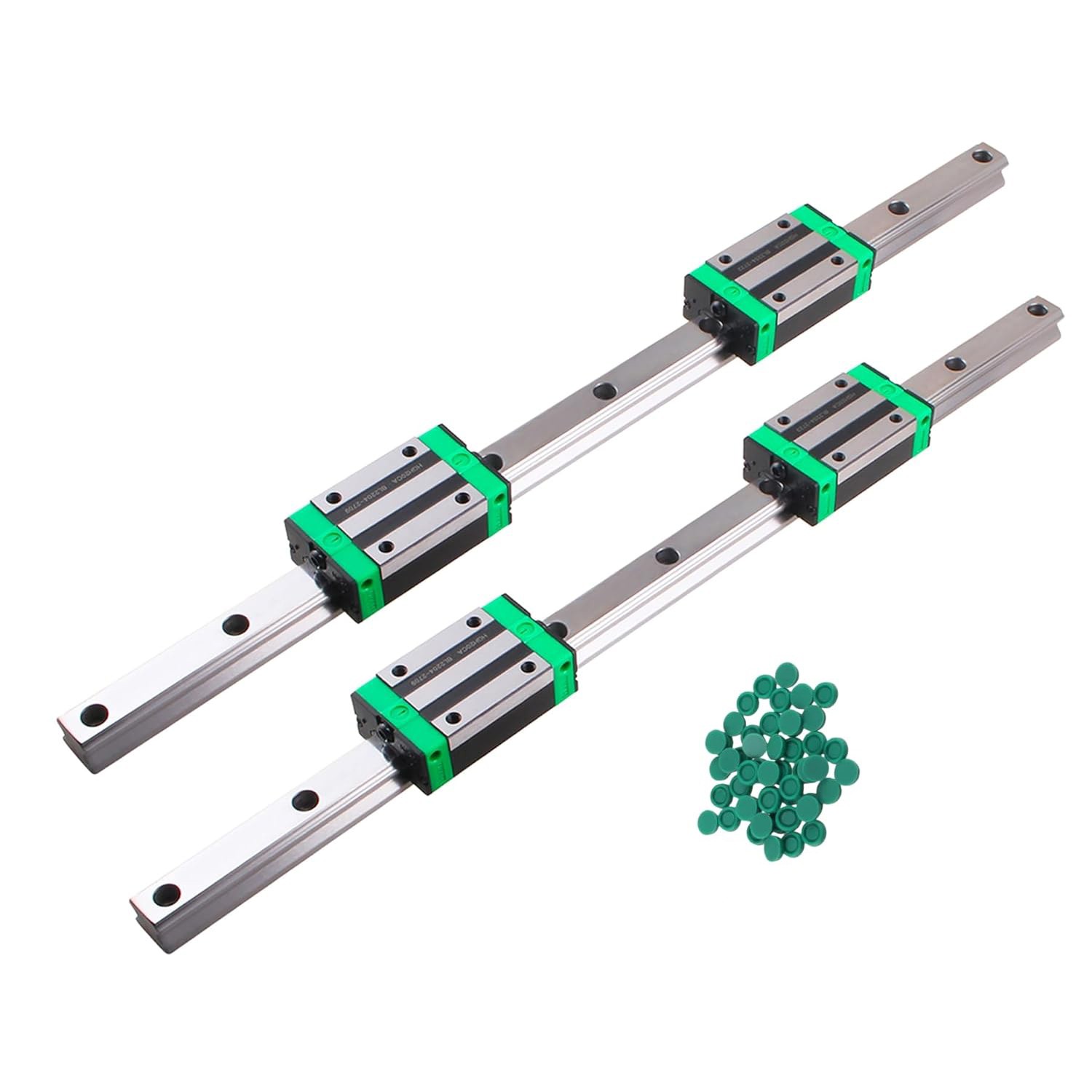 2PCS Linear Guide Rail HGR15 300-1000mm with 4PCS HGH15CA Bearing Block for CNC