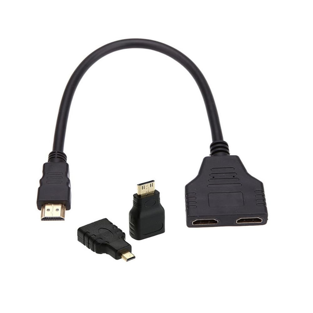 HDMI to Dual HDMI Female Y Splitter Switch Extension Adapter Cable with Micro…