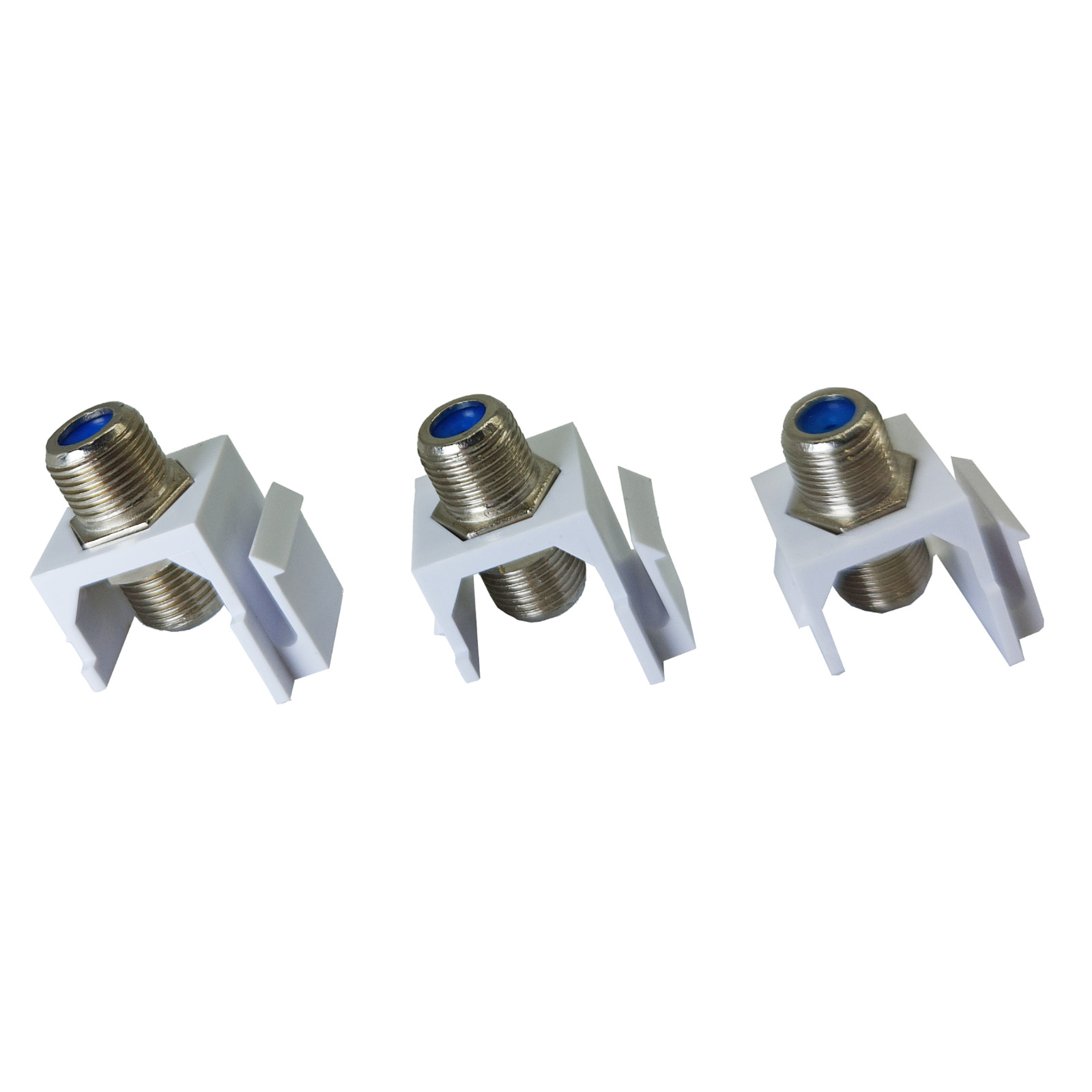 Keystone Jack Coaxial Cable Coupler F-Type Insert for Wall Plate White Pack lot