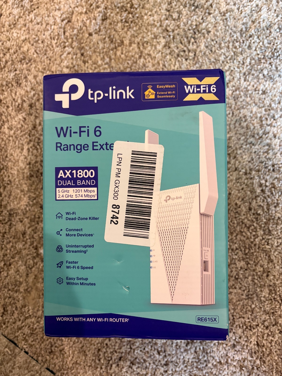 TP-Link | AX1800 RE615X | WiFi 6 Range Extender Dual Band Wireless Repeater