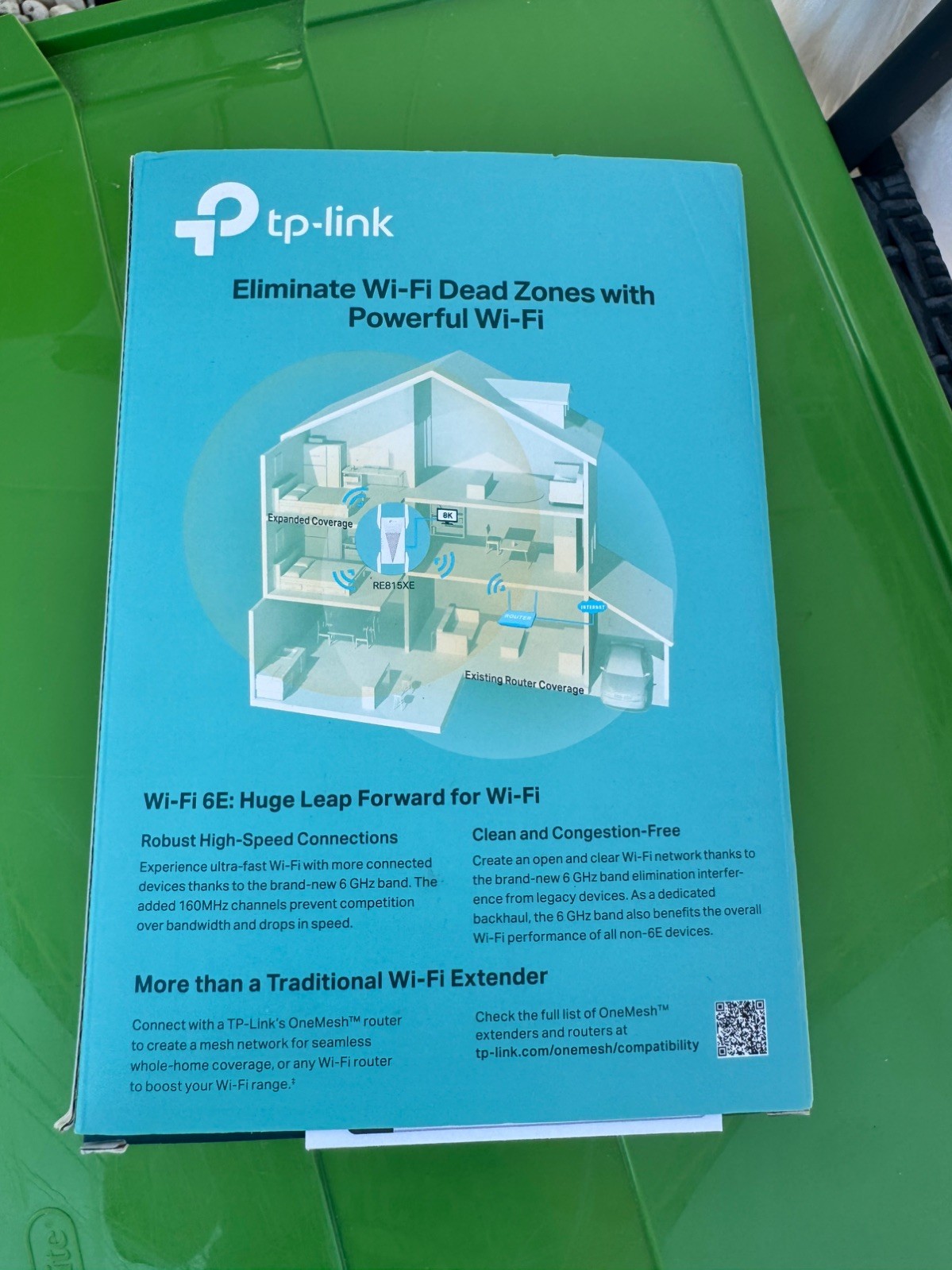 TP-LINK AXE5400 Tri-Band Mesh Wi-Fi 6E Range Extender – White (RE815XE)