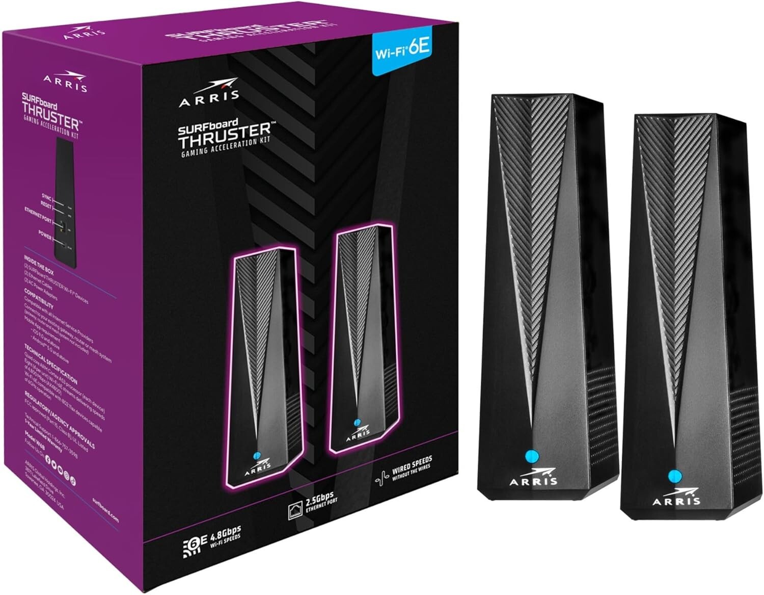 ARRIS Surfboard Thruster Wi-Fi 6E Gaming Acceleration Kit W6B, Dedicated 6GHz