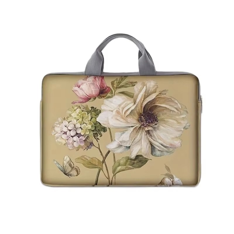New Flower Patterned Laptop Bag Briefcase Suitable for 14 Inch Laptop Handbag