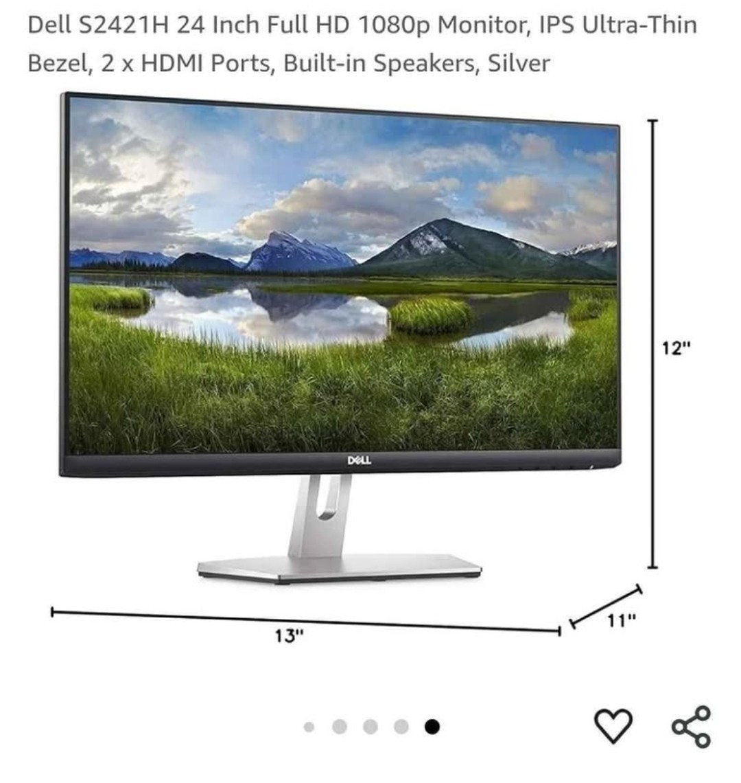 Dell S2421H 24-inch 1080p Full HD 1920×1080 Resolution 75Hz Monitor
