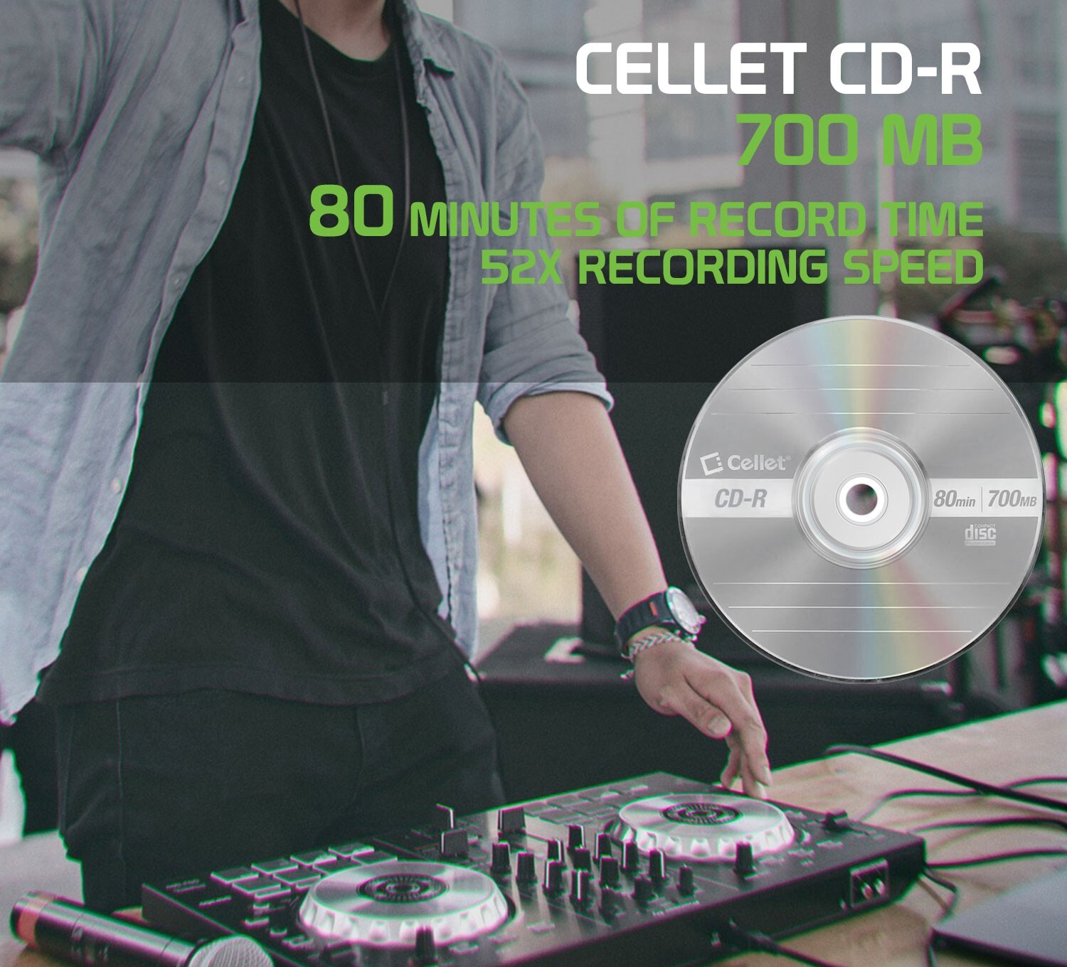 Cellet CD-R 5-Pack – 700MB 80-Minute Blank Discs, 52X Speed for Data, & Music