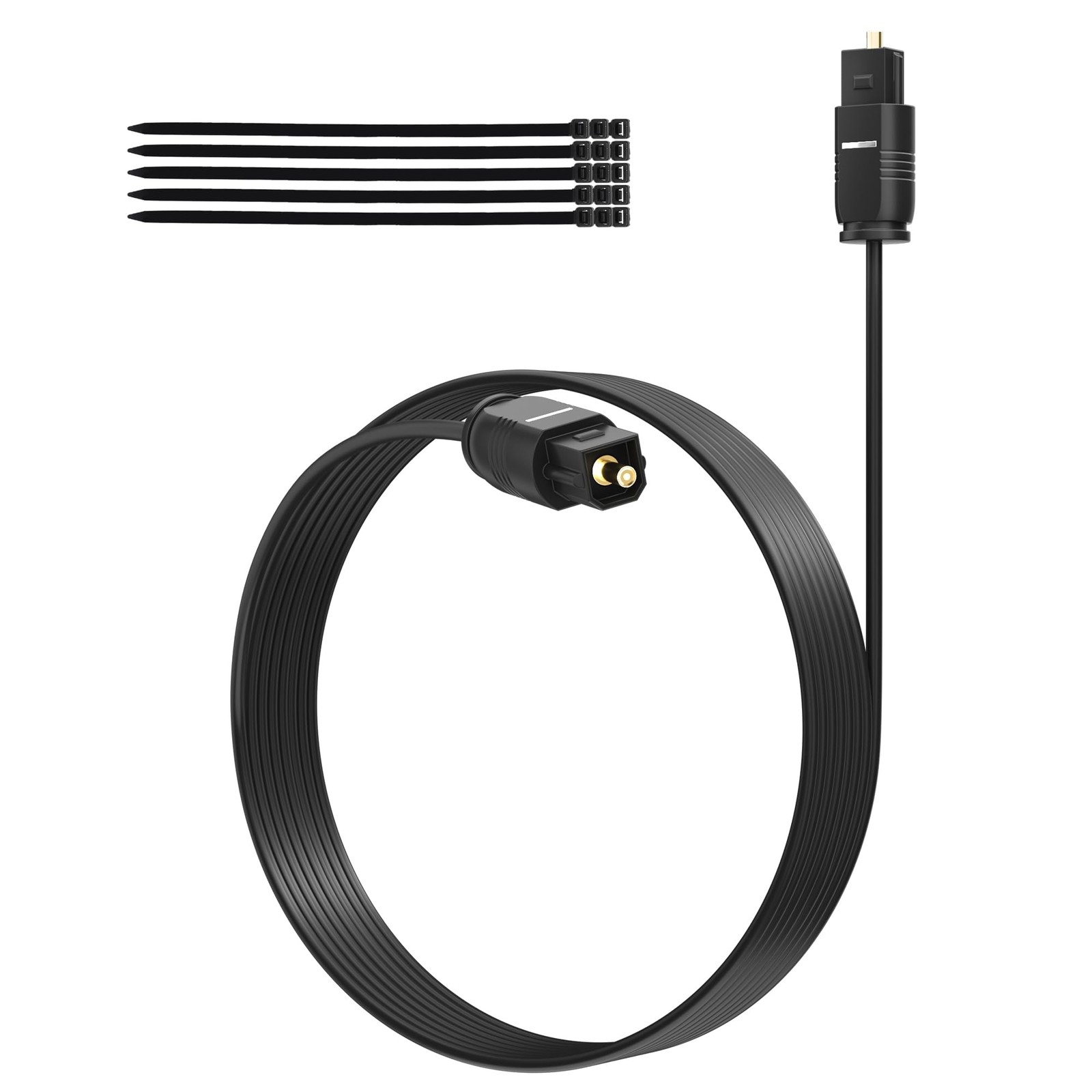 Adoreen UltraThin Slim Digital Optical Audio Cable 30FT, Fiber Optic SPDIF To…
