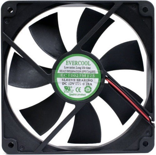 Evercool 120mm x 25mm EC12025M12S Computer Case Ball Bearing Fan 3-Pin