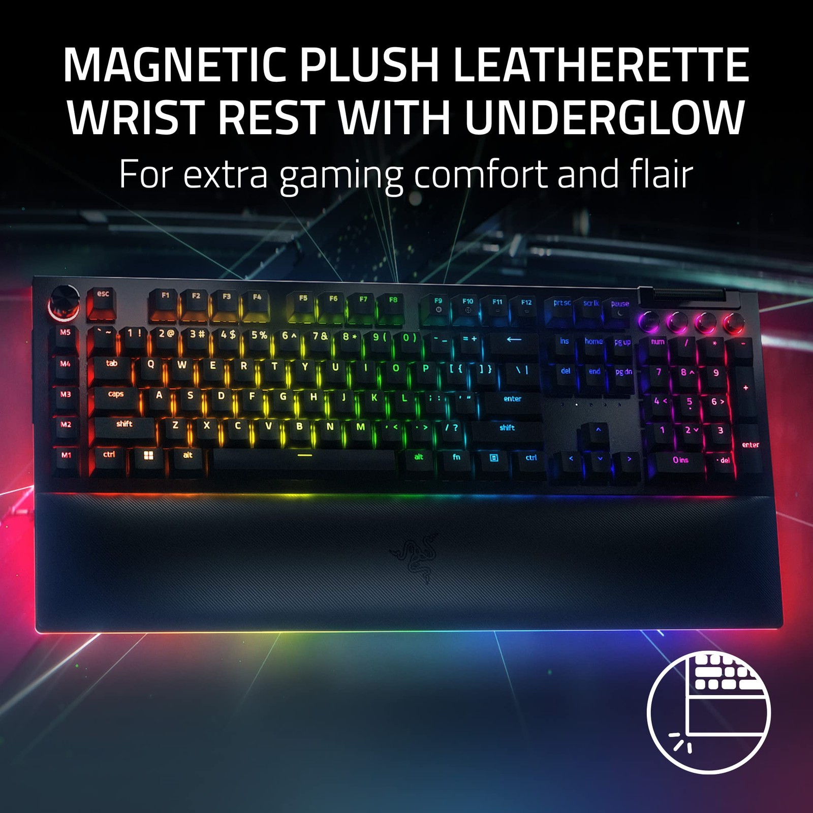 Razer BlackWidow V4 Pro Wired Mechanical Gaming Keyboard Green Switches Tactile