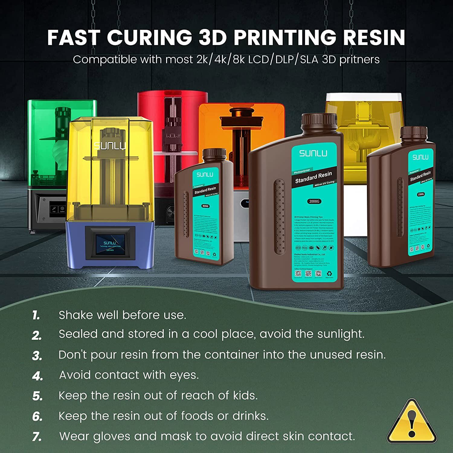 SUNLU 3D Resin 1KG ABS-Like/Standard/Standard Plus/Water Washable Resin