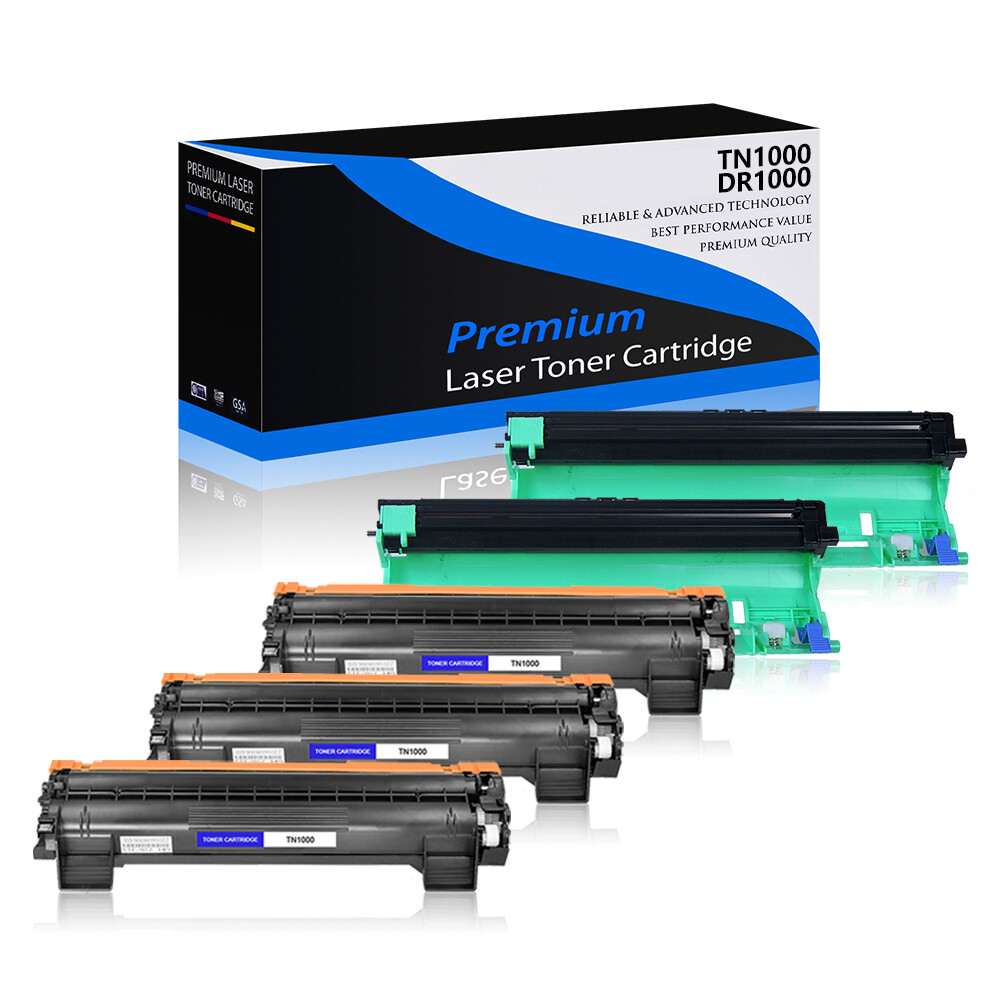 3x TN1000 Toner + 2x DR1000 Drum For Brother DCP1510 DCP1510R DCP1512 DCP1512R