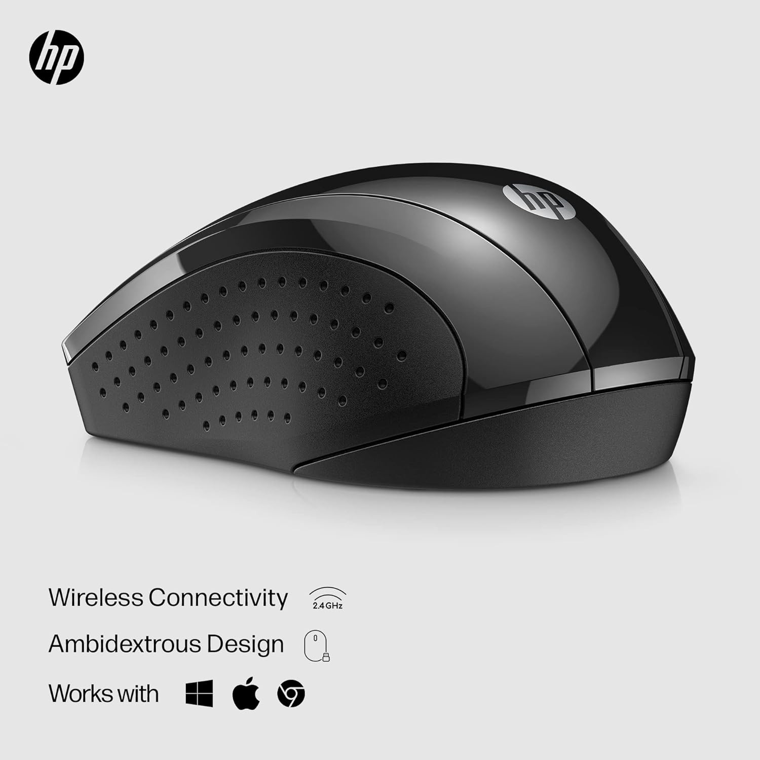 HP X3000 G3 Wireless Mouse – Black, 15-Month Battery, Side Grips for Control, Tr