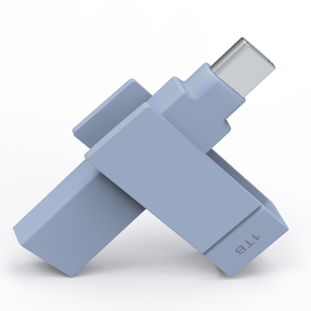 iXflash 1 TB Backup Flash Drive USB A & USB C for iPhone iPad & Computer Blue