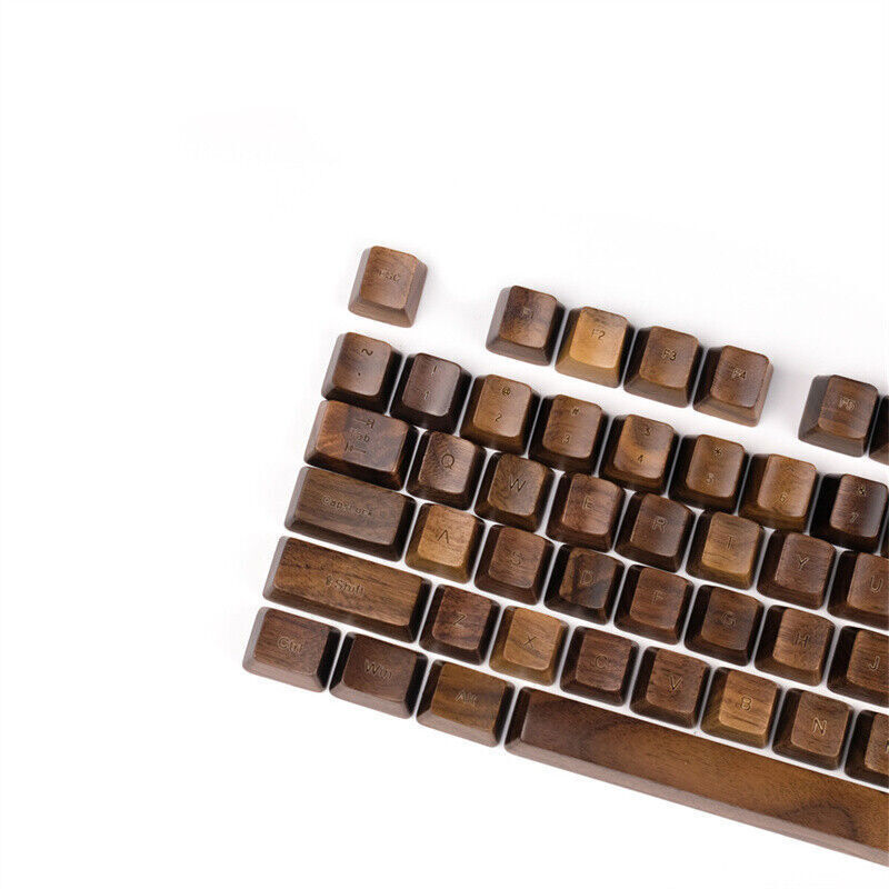 Black Walnut Wood OEM High keycap Mechanical keyboard Keycaps 60/87/108 Keys