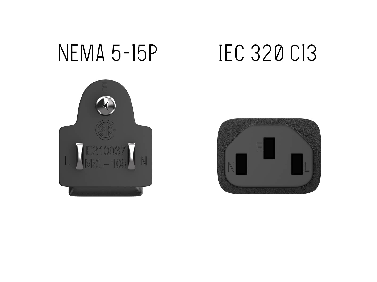 Cable Leader 20ft 18 AWG Universal Power Cord IEC320 C13 to NEMA 515P, Extens…