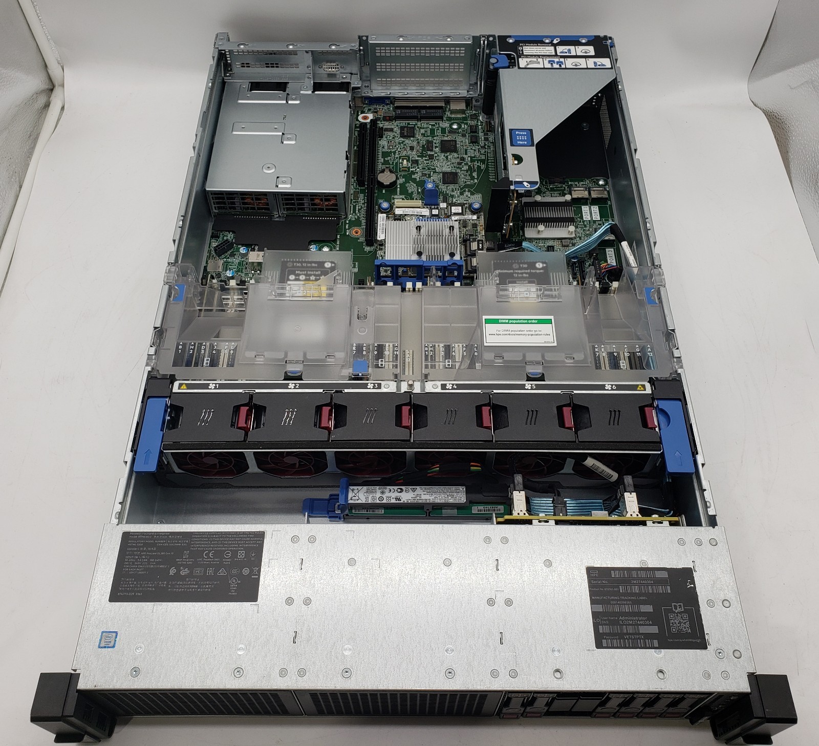 HP PROLIANT DL380 GEN10 (2)XEON GOLD 5115|RAM(2x64GB)(2x16GB)| 2x1TB & 3x2TB HDD