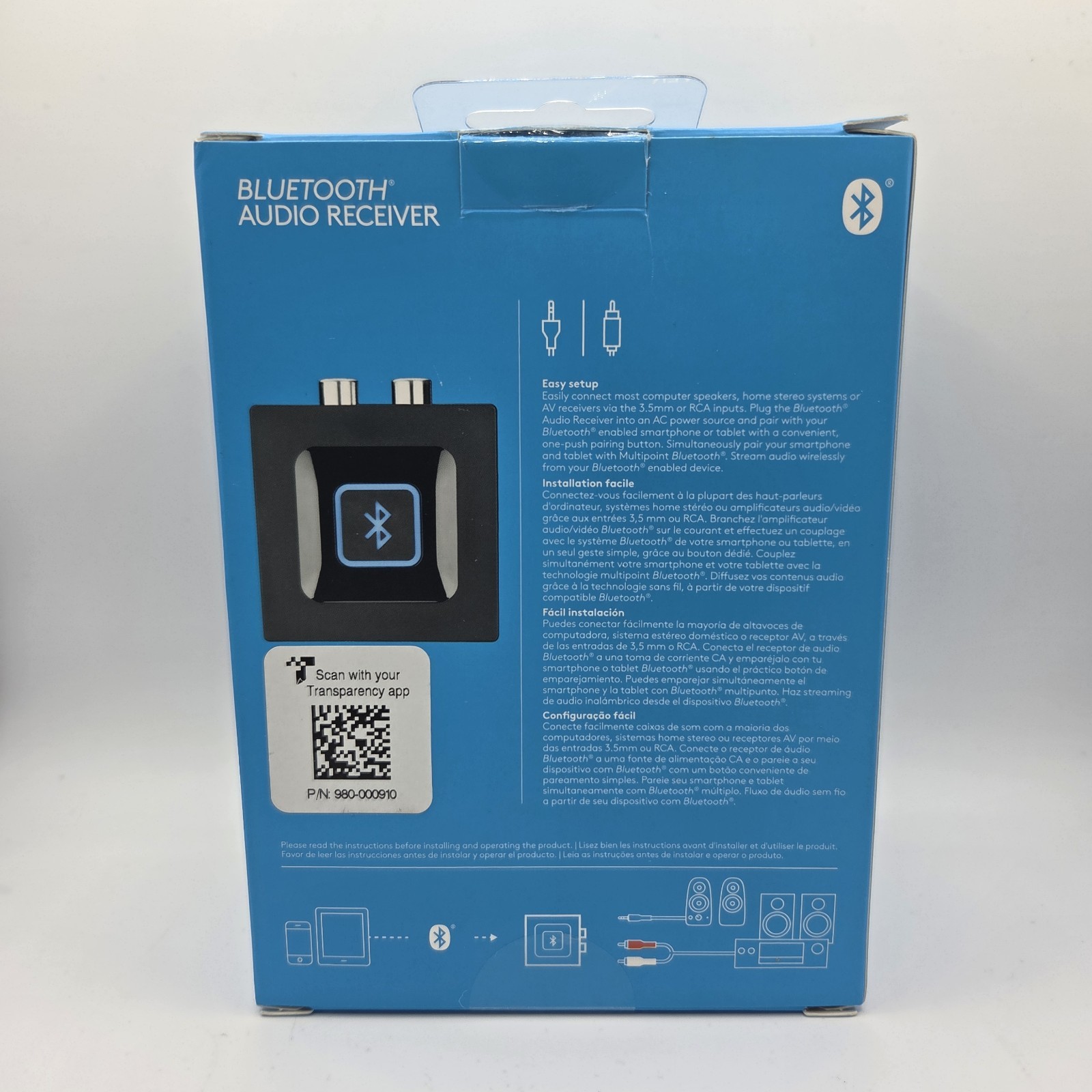 Logitech Bluetooth Audio Adapter Receiver for Wireless Streaming 980-000910