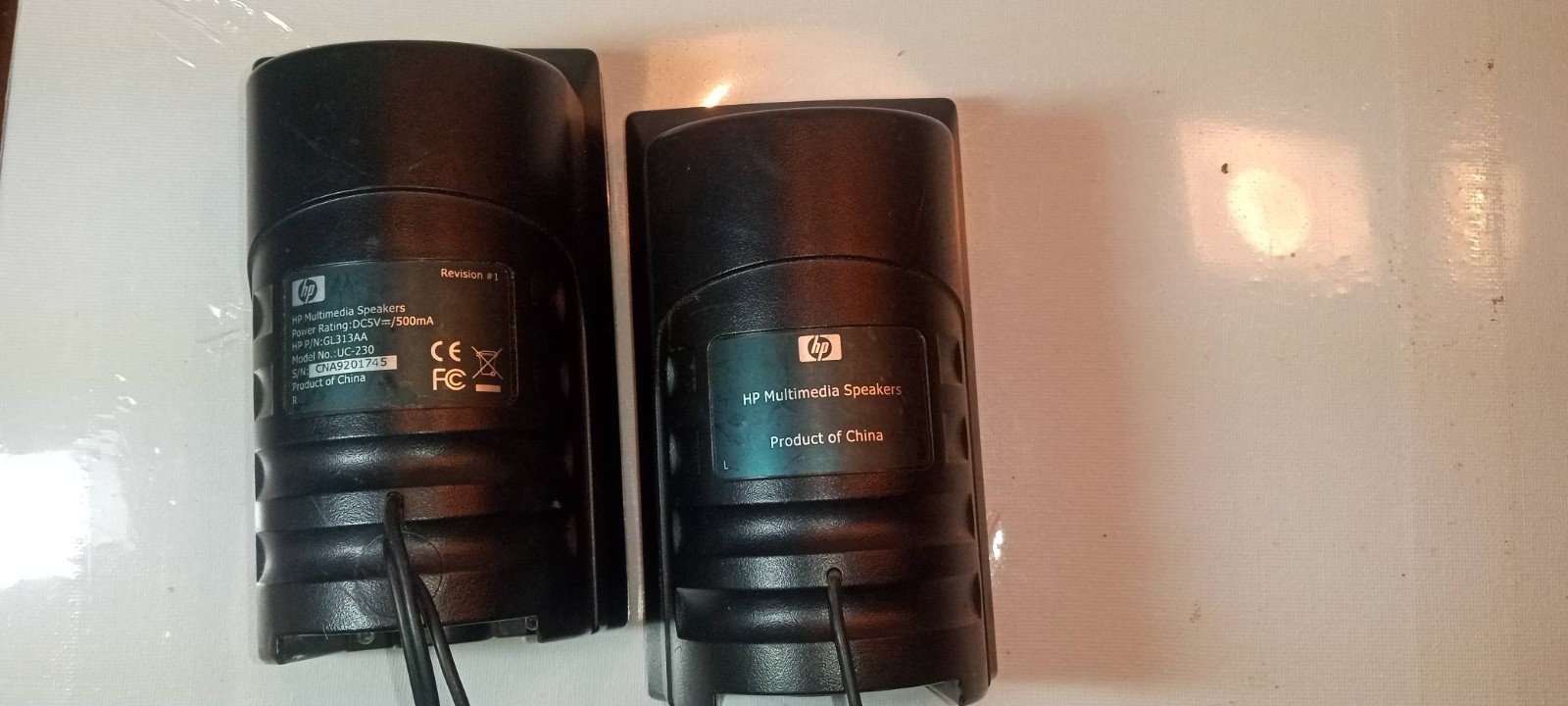 HP UC236 Computer Speakers Black Wired w Adjustable Volume & Tone GREAT