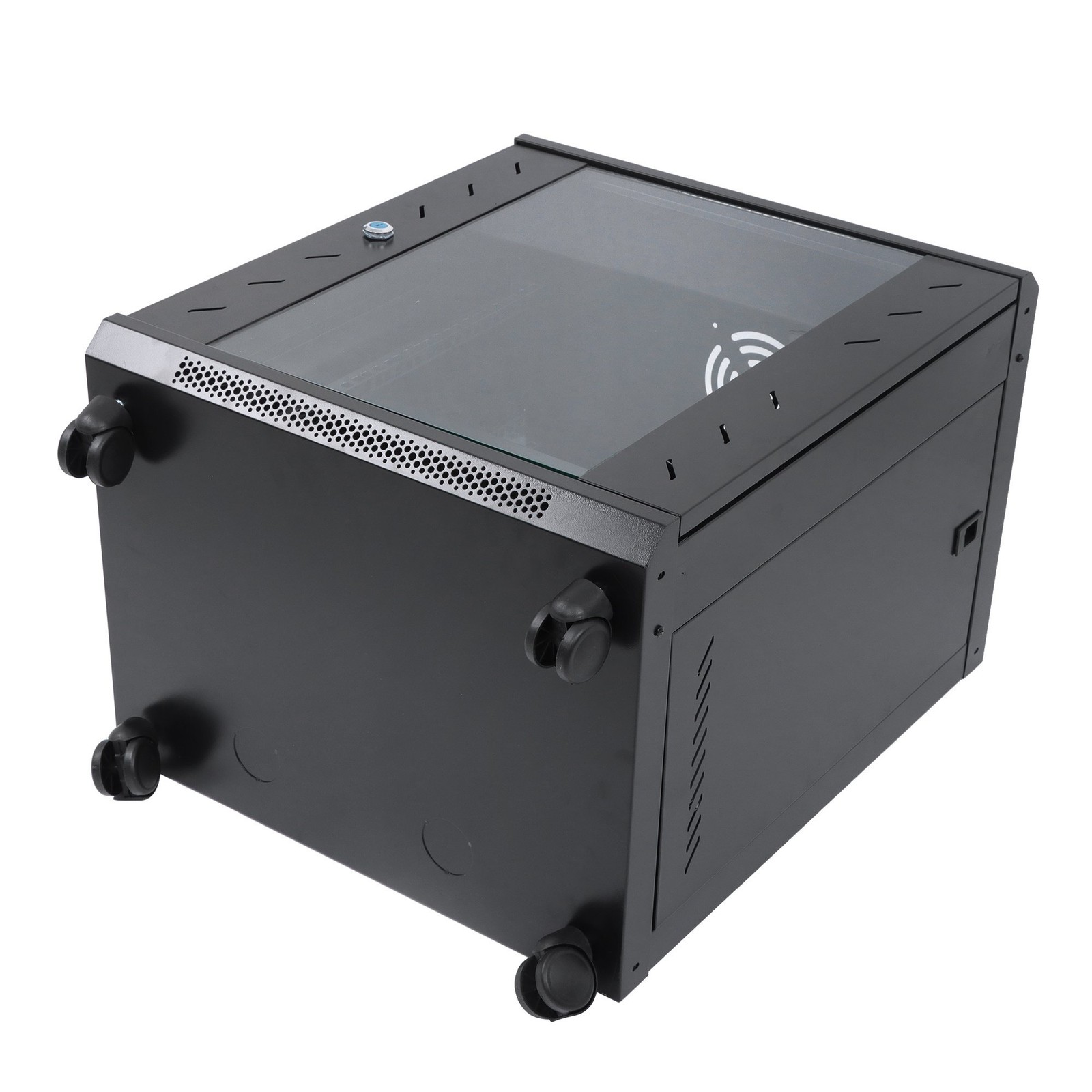 12U Wall Mount Server Rack 15.5″ Deep Locking Glass Door & Panels