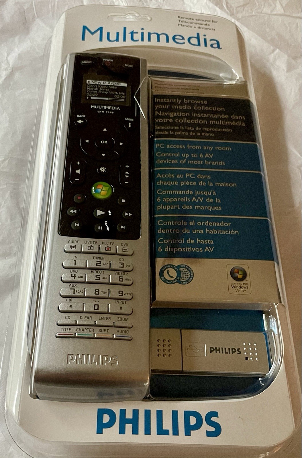 PHILIPS Multimedia SRM7500/37 Remote Instantly Browse Media Factory Sealed New