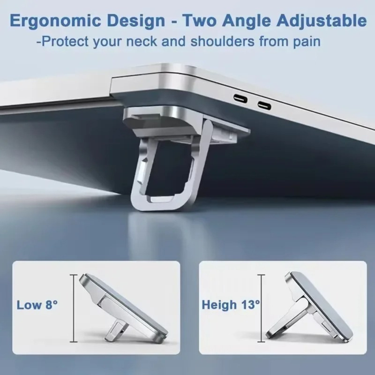 2PCS Foldable Laptop Stand Invisible Adhesive Adjustable Notebook Riser