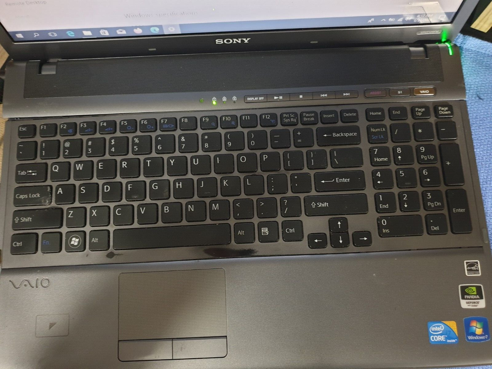 Sony VAIO INTEL CORE I7-Q740 1.73 GHz 16.4IN 320GB 8GB Ram Win10 Nvidia G330M
