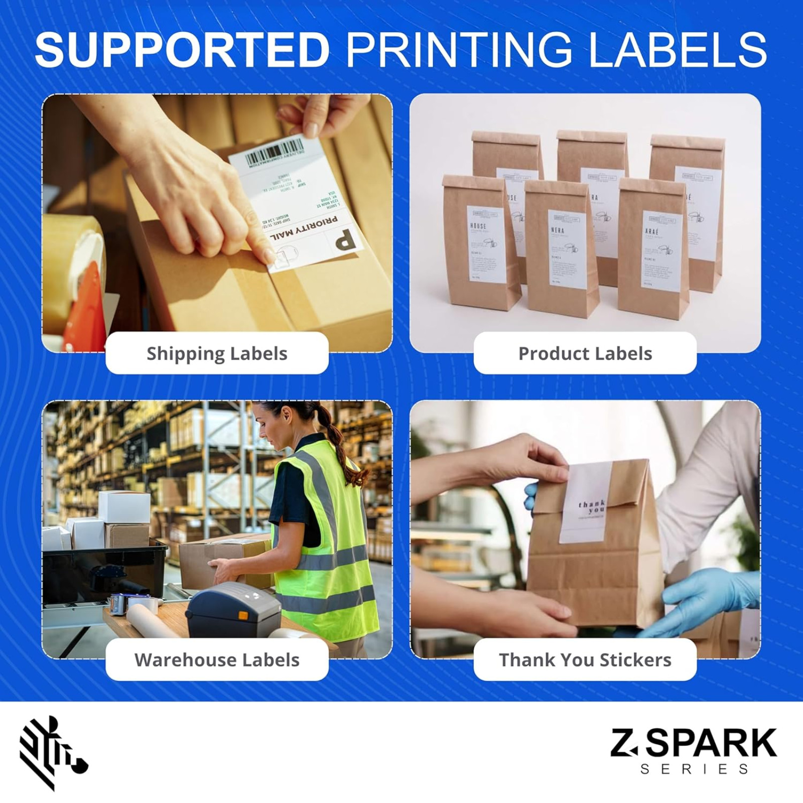 Zebra ZD220 203dpi Direct Thermal Desktop USB Label Printer ZD22042-D0EG00EZ NEW
