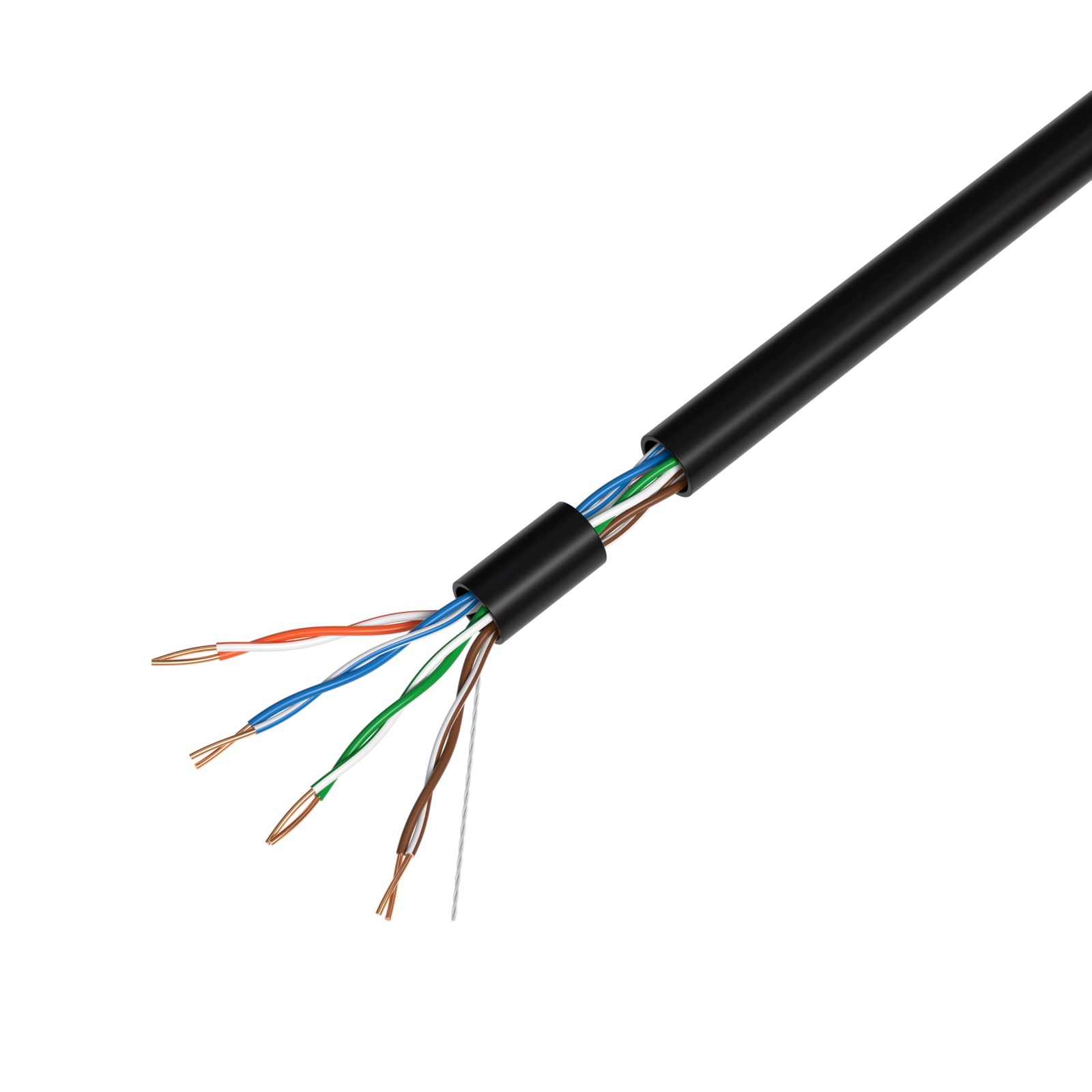 Cables Direct Online 1000ft Cat5e Solid 24AWG Cable UTP Cat5 1000FT, Black