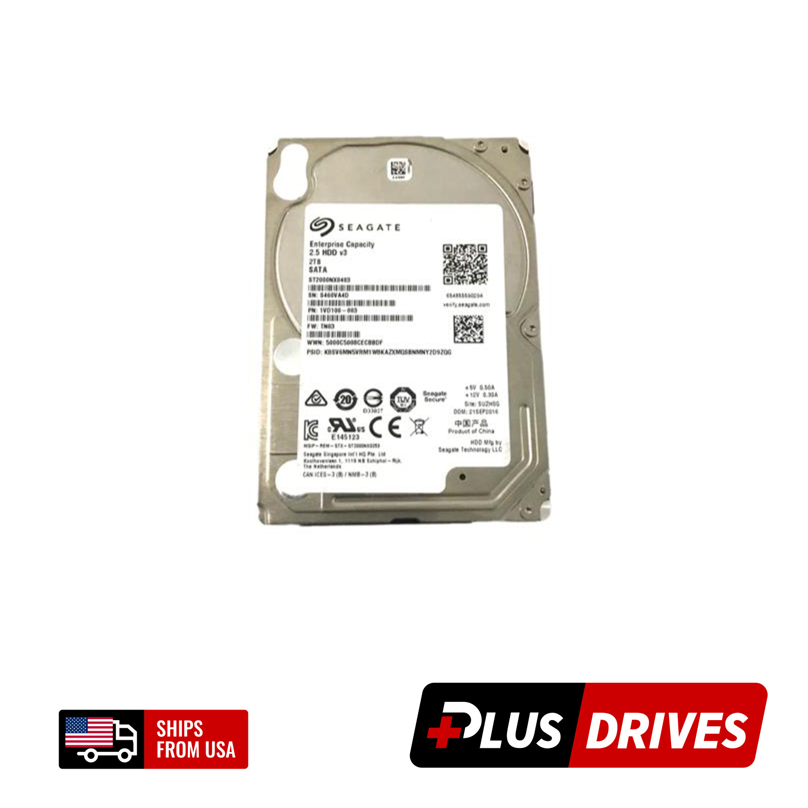 2TB SATA 2.5″ Seagate 512n Enterprise Capacity 2.5 HDD v3 Drive 7200 RPM 6Gbps
