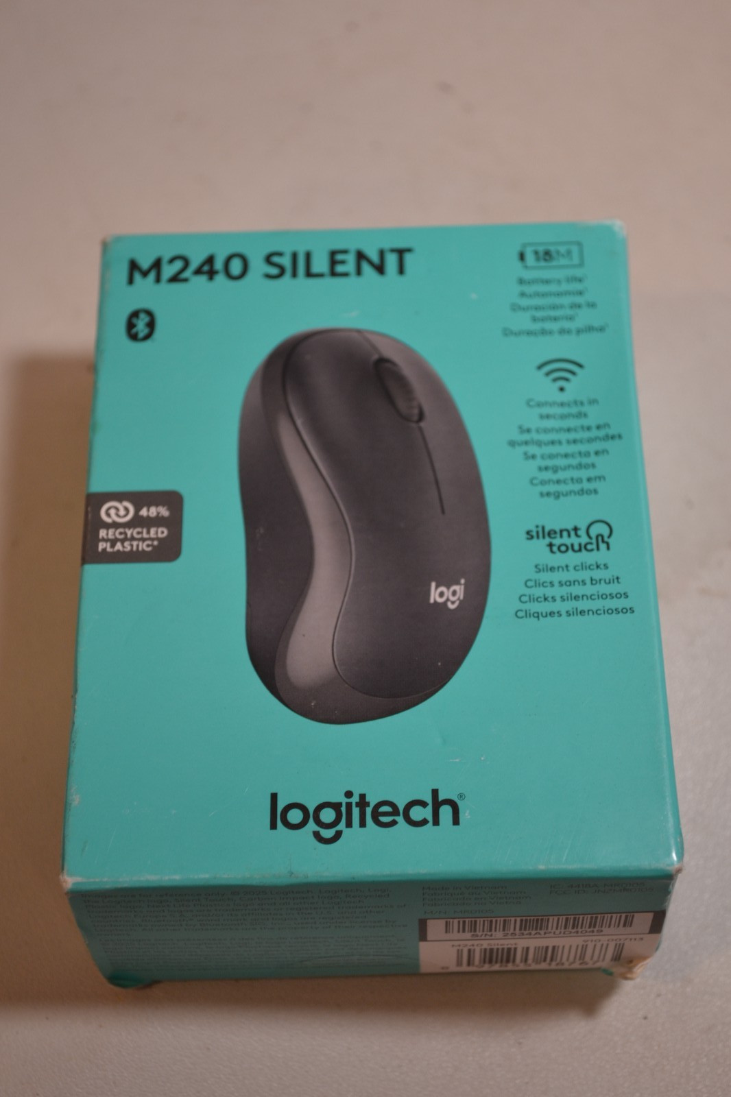 GENUINE Logitech M240 Silent Wireless Mouse Graphite 910-007113