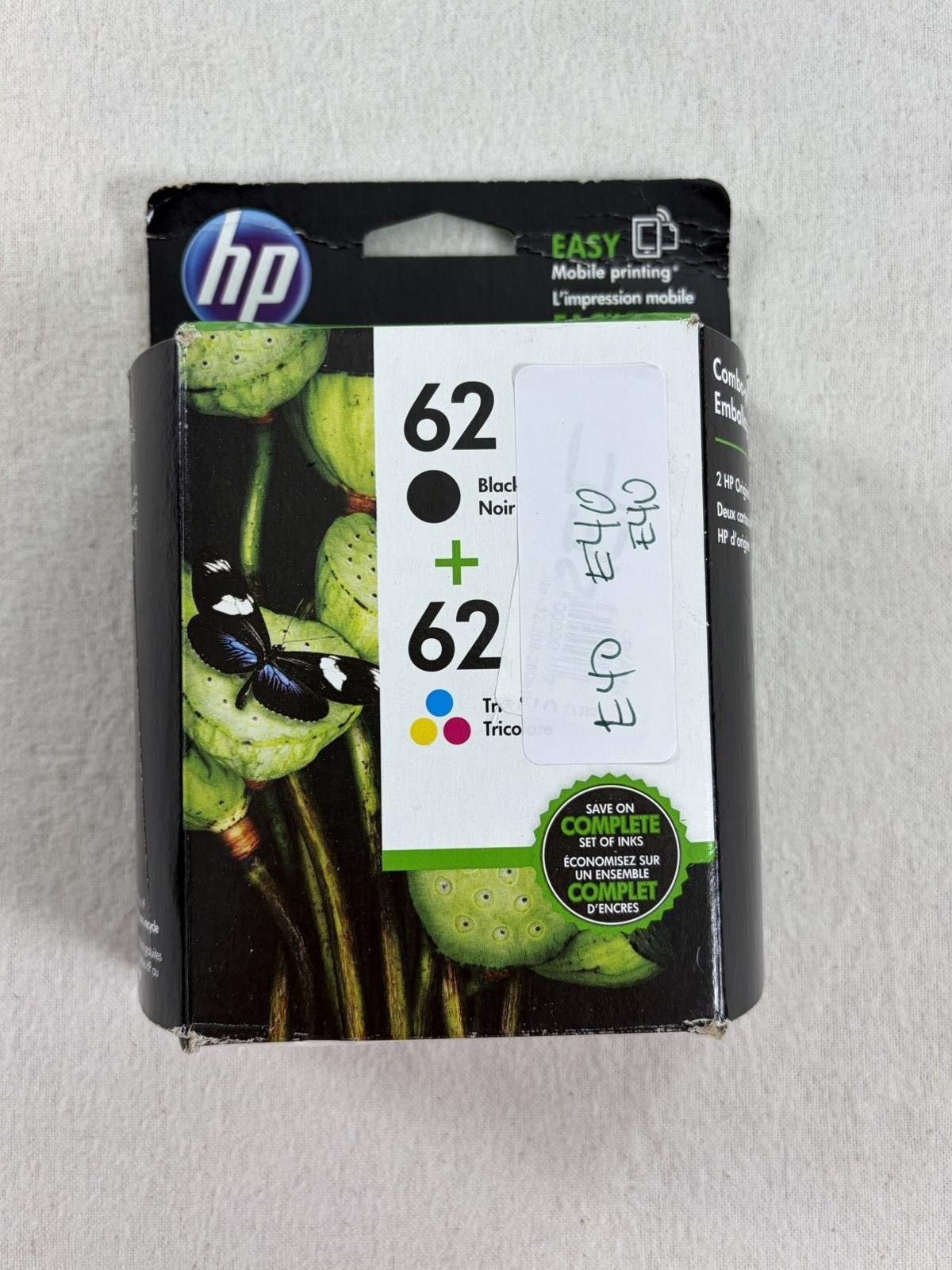Genuine HP 62 Black & Tri-Color Ink Cartridges (N9H64FN) OEM New