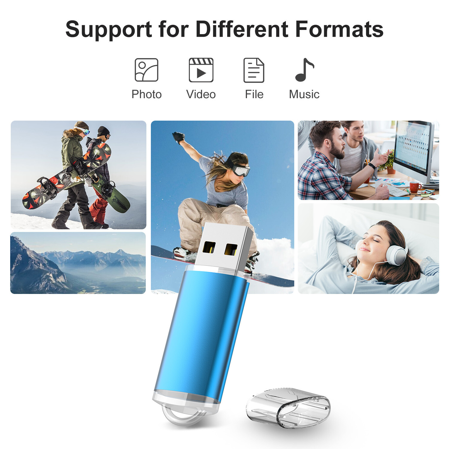 5/10PCS USB 2.0 Flash Drive TF Flash Memory Stick Thumb Pen Drive Storage Lot