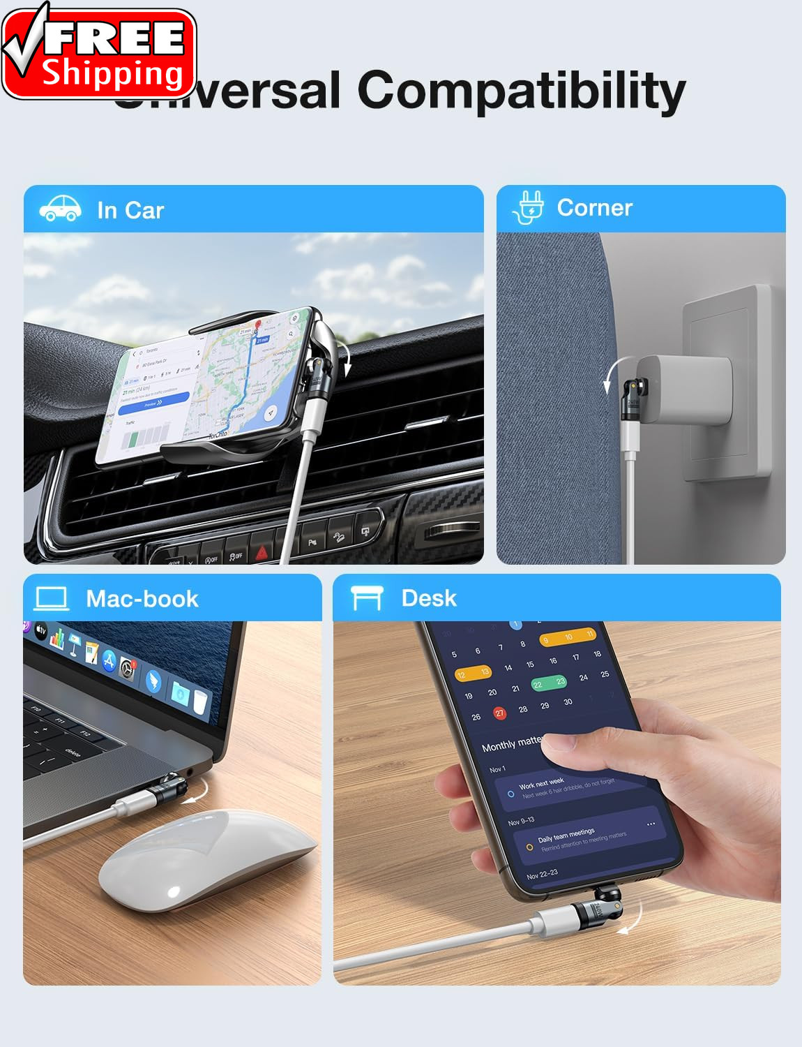 USB C Adapter [2-Pack], PD 240W USB C 90 Degree Adapter, USB Type C Right Angle