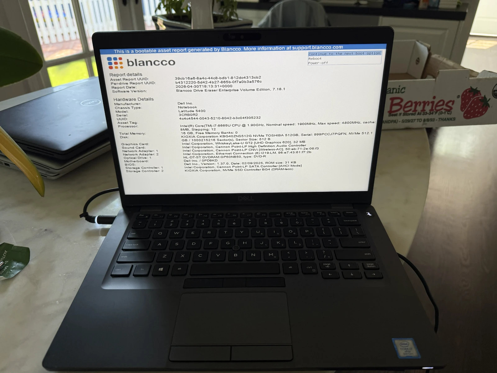 Dell Latitude 5400 Intel Core i7-8665U 1.9GHz 16GB, Dell Charger, No Hard Drive