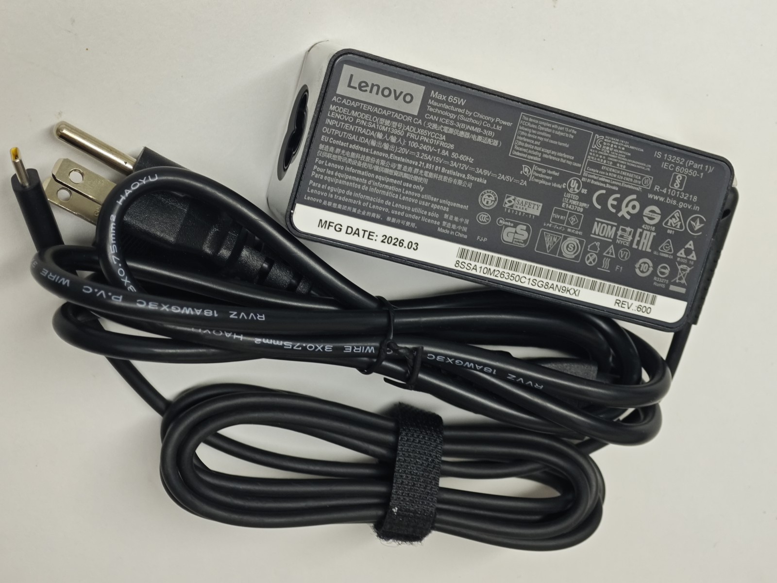 Genuine OEM Lenovo 65W USB-C Adapter Charger ThinkPad X1 Carbon Yoga ADLX65YLC3A