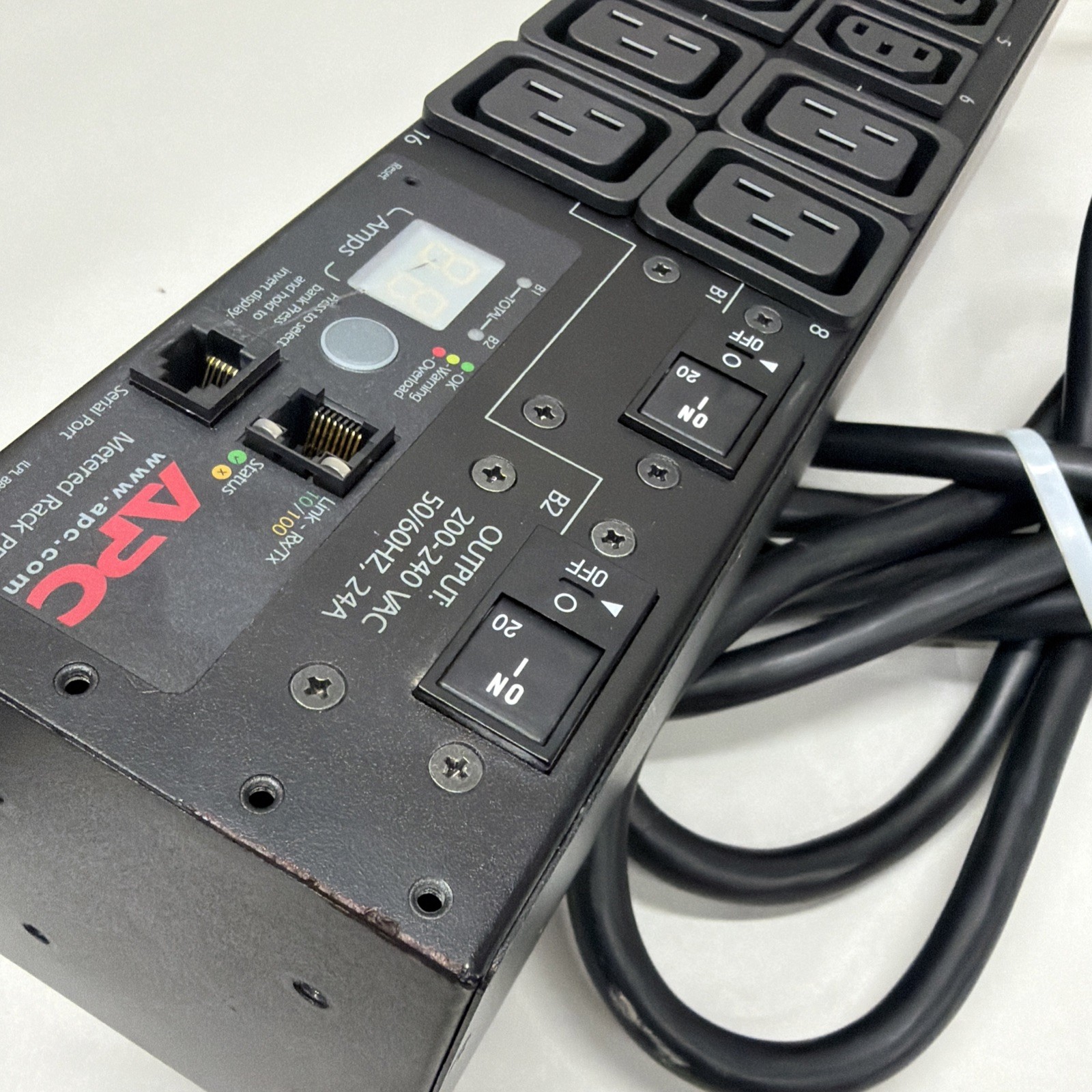 APC AP7811 Rack PDU Metered 2U, 30A, 208V, (12) C13s & (4) C19 Mountable PDU