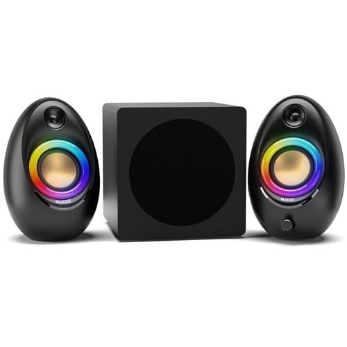 2.1 Computer Speakers Subwoofer 80W Bluetooth 5.4 RGB Desktop PC Adapter