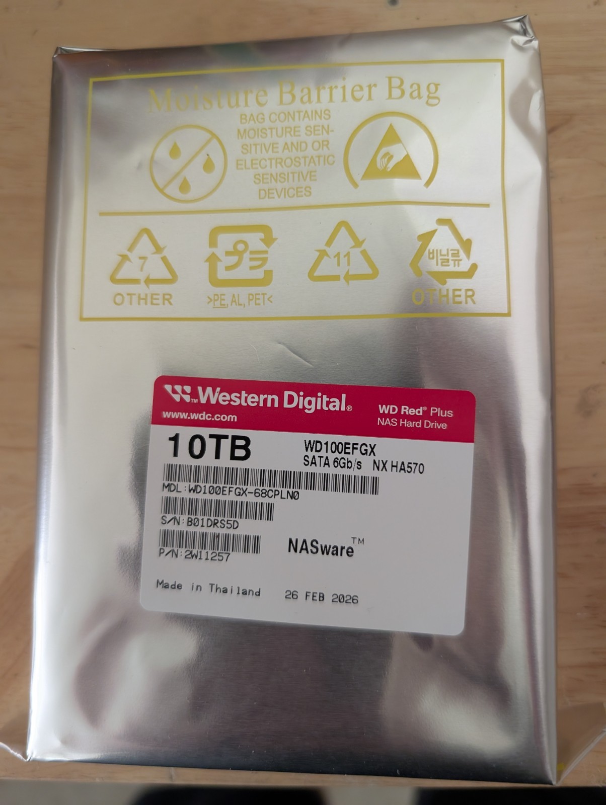 WD Hard Drives WD100EFGX 10TB 7200 RPM 512MB Cache