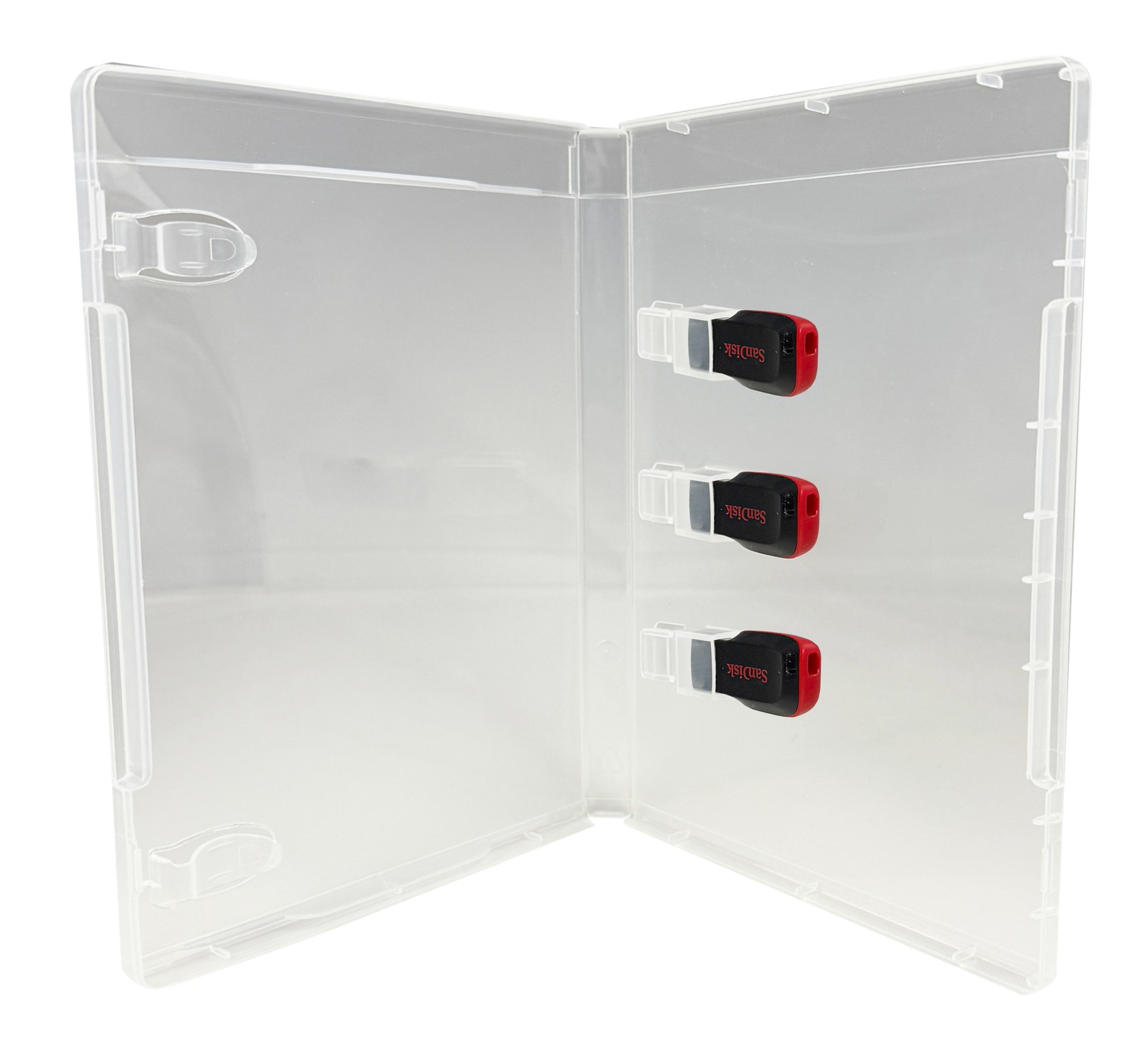 PREMIUM SUPER Clear Triple USB (3) Flash Drive Cases 14MM Lot