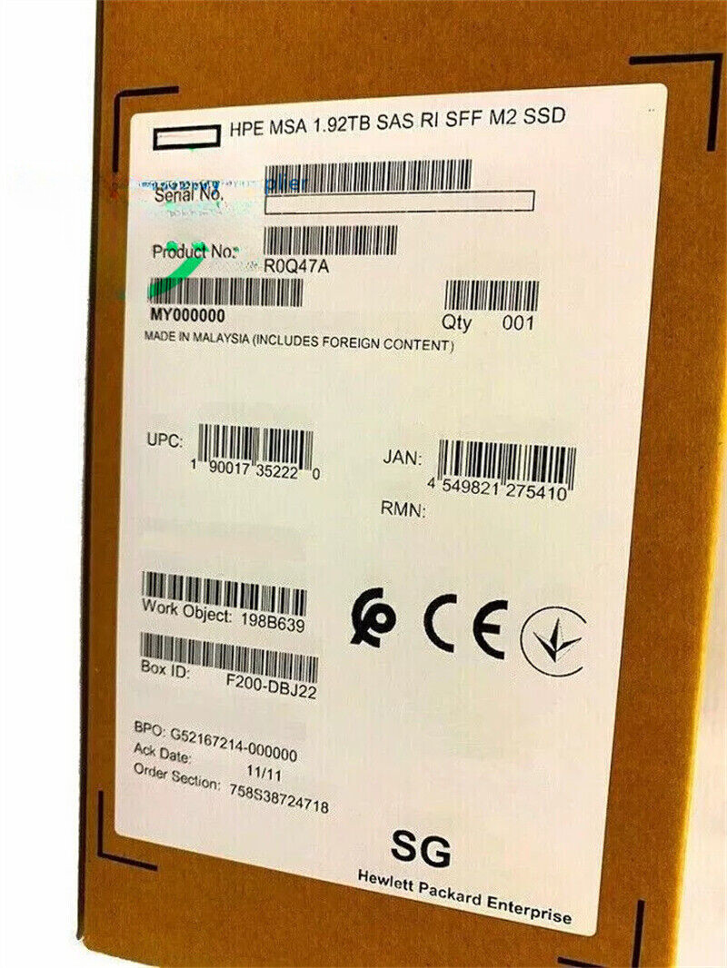NEW HPE MSA R0Q47A P13237-001 1.92TB SAS 12G 2.5 IN M2 SSD Solid State Drive