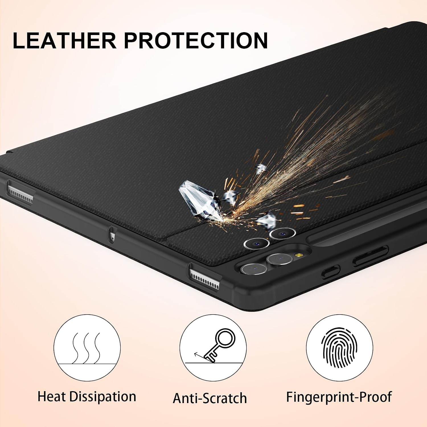 Slim Folio Protective Case for 14.6 Inch Samsung Galaxy Tab S10/S9 Ultra with S