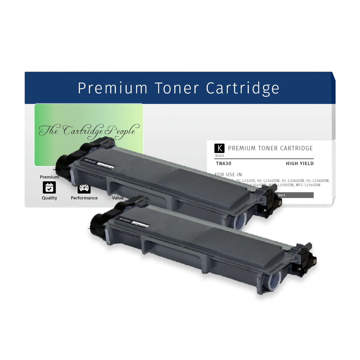 Compatible 2pk 2,600 Pages TN630,TN660, Black Toner, DCP-L2540DW,2.6K Black