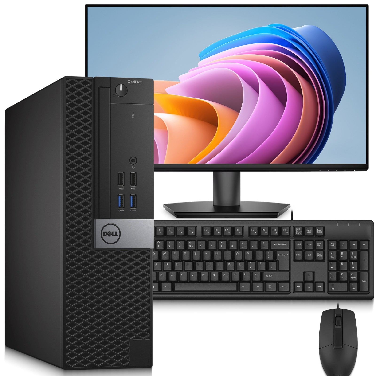 Dell 3040 Desktop PC i5-6th 16GB RAM 256GB SSD 24″ LED Built-in Wi-Fi Windows 11